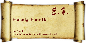 Ecsedy Henrik névjegykártya