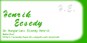 henrik ecsedy business card